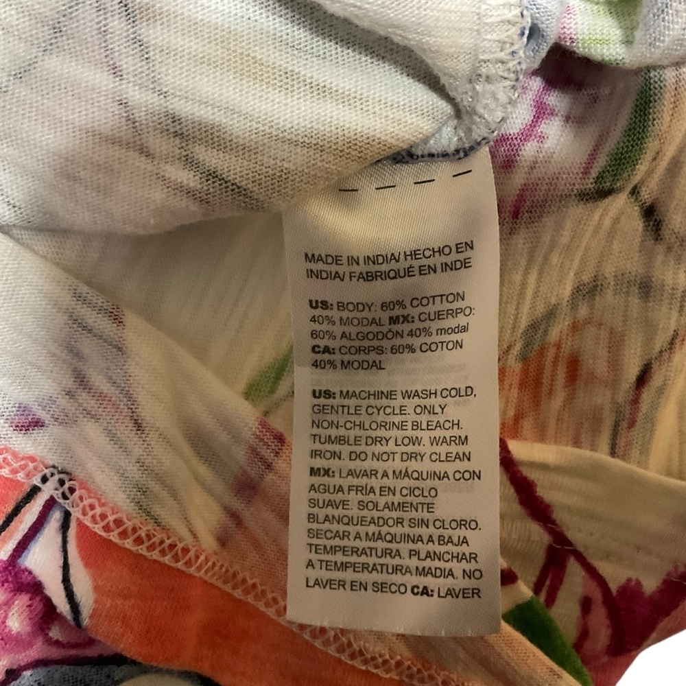 Chico’s Floral Print Button Front Top Size 3 (XL) – Cotton Modal Lightweight - Picture 7 of 9